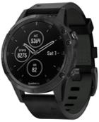 Garmin Unisex Fenix 5 Plus Black Leather Strap Smart Watch 47mm