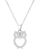 Giani Bernini Cubic Zirconia Owl Pendant Necklace In Sterling Silver