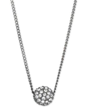 Givenchy Hematite-tone Crystal Fireball Pendant Necklace