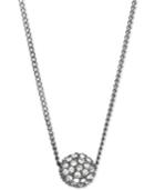 Givenchy Hematite-tone Crystal Fireball Pendant Necklace
