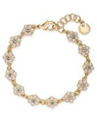 Charter Club Gold-tone Crystal & Imitation Pearl Flower Link Bracelet, Created For Macy's