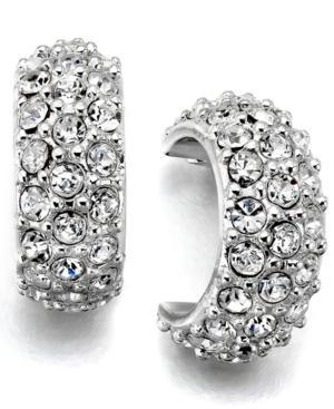 Lauren Ralph Lauren Silver-tone Crystal Accent Hoop Earrings