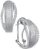 Diamond Glitter Omega Earrings (1/3 Ct. T.w.) In Sterling Silver