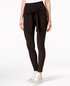 Material Girl Wrap-front Textured Slim Pants, Only At Macy's