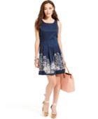 Tommy Hilfiger Pleated Skyline-print Dress