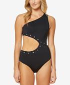 Jessica Simpson Embellished One-shoulder Cutout One-piece Swimsuit Women's Swimsuit
