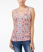 American Rag Printed Cutout Tank Top