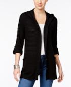 Style & Co Button-front Hoodie, Only At Macy's