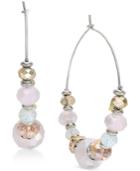 Inc International Concepts Silver-tone Beaded Hoop Earrings