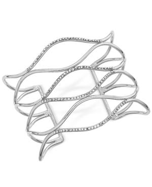 Inc International Concepts Silver-tone Pave Open Cuff Bracelet, Only At Macy's
