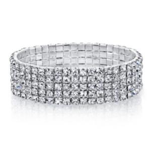 2028 Silver Tone 5-row Crystal Bracelet