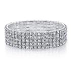 2028 Silver Tone 5-row Crystal Bracelet