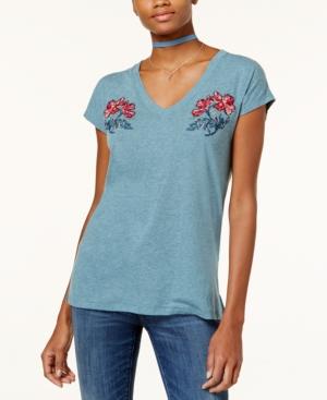 William Rast Floral-embroidered T-shirt