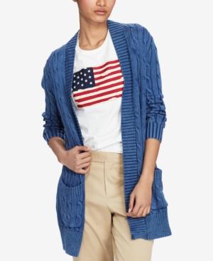 Polo Ralph Lauren Cable-knit Open-front Cotton Cardigan
