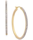 Diamond Hoop Earrings (1/4 Ct. T.w.) In 14k Gold-plated Sterling Silver