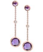Effy Amethyst (2-5/8 Ct. T.w.) & Diamond Accent Drop Earrings In 14k Rose Gold