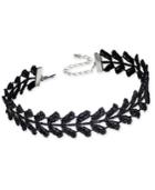 Inc International Concepts Silver-tone & Black Fabric Choker Necklace, Created For Macy's
