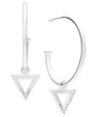 Thomas Sabo Diamond Accent Triangle Drop Hoop Earrings In Sterling Silver