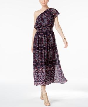 Vince Camuto Printed One-shoulder Maxi Dress