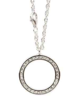 White Topaz Accent Round Pendant Necklace In Sterling Silver