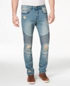 Young & Reckless Men's Nixon Ripped Skinny Moto Jeans