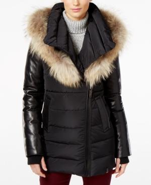 Rudsak Roya Asiatic Raccoon-fur-trim Asymmetrical Down Coat