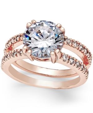 Charter Club Rose Gold-tone Large Crystal Double Pave Band Ring, Only At Macy's