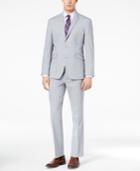 Kenneth Cole Reaction Men's Techni-cole Slim-fit Stretch Light Blue Sharkskin Suit
