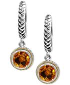 Effy Citrine Drop Earrings In 18k Gold And Sterling Silver (3-1/2 Ct. T.w.)