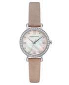 Bcbg Maxazria Ladies Pink Leather Strap Watch With Light Mop Dial, 30mm