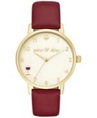 Kate Spade New York Women's Metro Merlot Leather Strap Watch 34mm Ksw1188