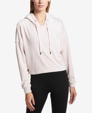Dkny Sport Cropped Velour Hoodie