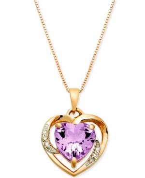 Pink Amethyst (1-3/4 Ct. T.w.) & Diamond Accent 18 Pendant Necklace In 14k Rose Gold