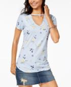 Ultra Flirt By Ikeddi Juniors' Embellished Choker T-shirt