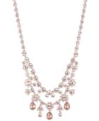 Givenchy Rose Gold-tone Double Layer Crystal Statement Necklace