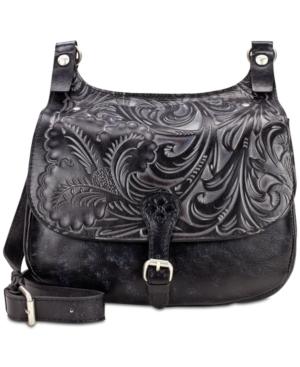 Patricia Nash Tuscan Tooled London Small Saddle Bag