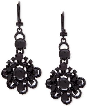 Marchesa Colored Crystal & Bead Flower Drop Earrings