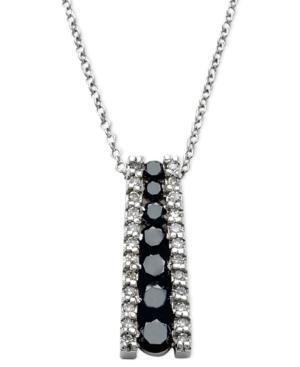 Caviar By Effy Diamond White Diamond (1/5 Ct. T.w.) And Black Diamond (3/8 Ct. T.w.) Pendant In 14k White Gold