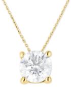 Diamond (1-1/4 Ct. T.w.) Solitaire 18 Pendant Necklace In 14k Gold