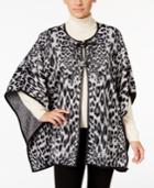 Jm Collection Animal-print Jacquard Poncho, Only At Macy's