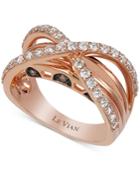 Le Vian Chocolatier Chocolate And Vanilla Diamond Ring (9/10 Ct. T.w.) In 14k Rose Gold