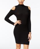 Say What? Juniors' Cold-shoulder Rib-knit Sweater Bodycon Dress