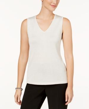Kasper Sleeveless Metallic Top
