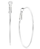 Inc International Concepts Silver-tone Slim Hoop Earrings, Created For Macy's