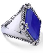 Carolyn Pollack Blue Agate Kite Ring In Sterling Silver