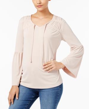 Style & Co Lantern-sleeve Peasant Top, Created For Macy's