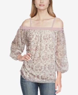 Jessica Simpson Juniors' Cold-shoulder Printed Top