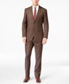 Perry Ellis Slim-fit Brown Sharkskin Suit