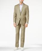 Calvin Klein Tan Sharkskin Slim-fit Suit