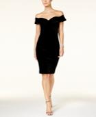 Bardot Off-the-shoulder Velvet Sheath Dress